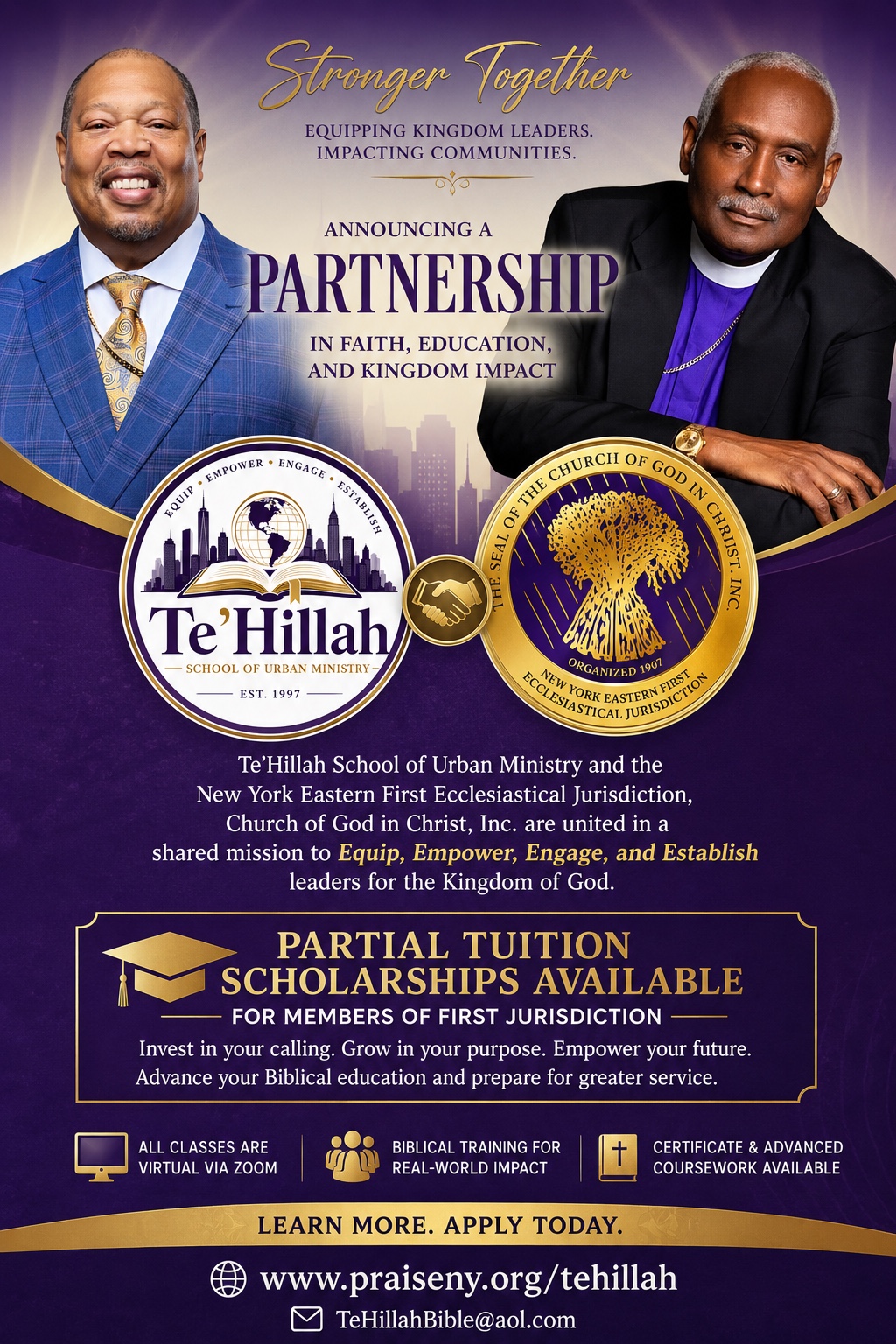 Eastern New York First Jurisdiction scholarship partnership flyer