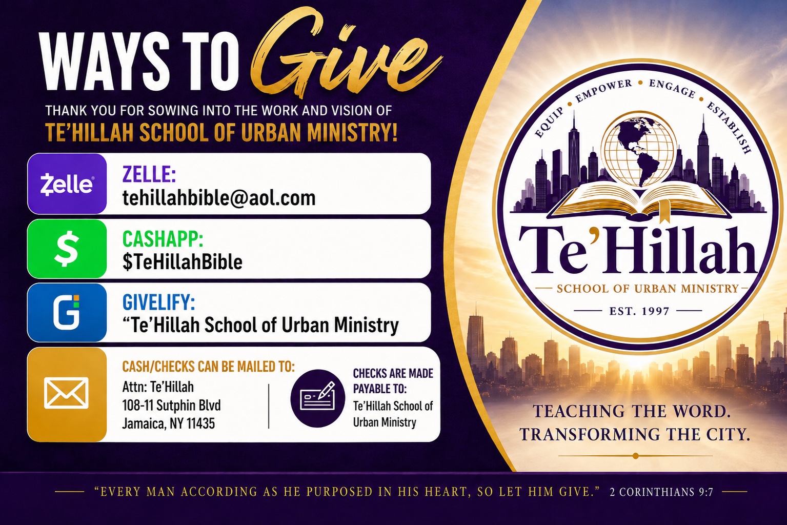 Ways to give flyer